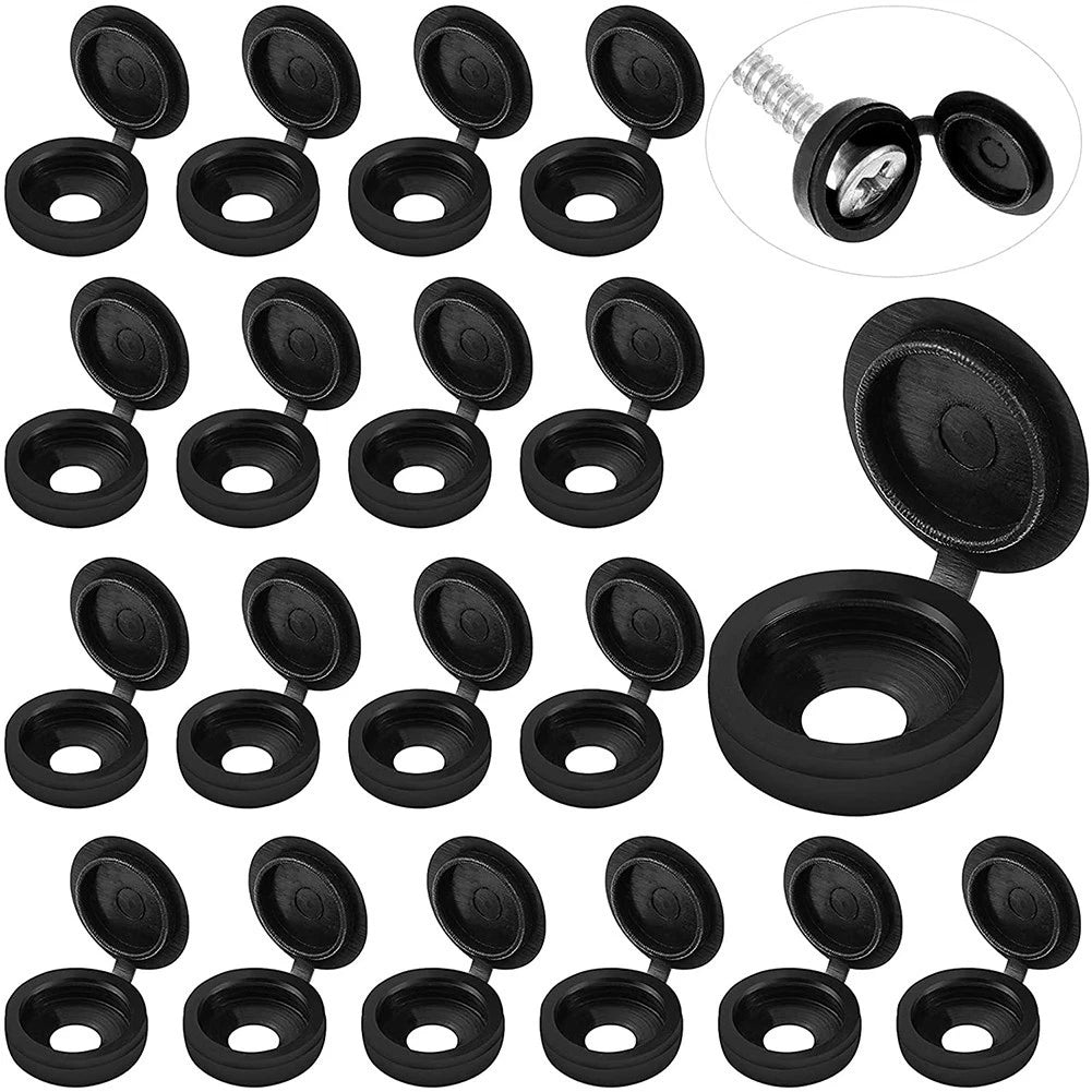 Set of 50 Foldable Black Plastic Clips for Auto Car Decor