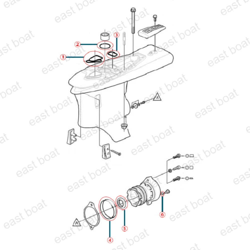 Seal Kit for Volvo Penta DPS SX-A (3858303, 3863090, 925259, 3852866, 3855081)