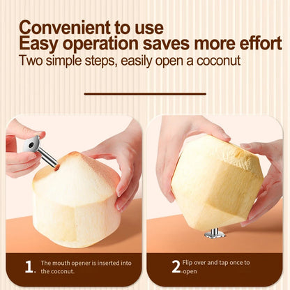 Stainless Steel Coconut Opener Tool for Easy Hole Punching and Cutting