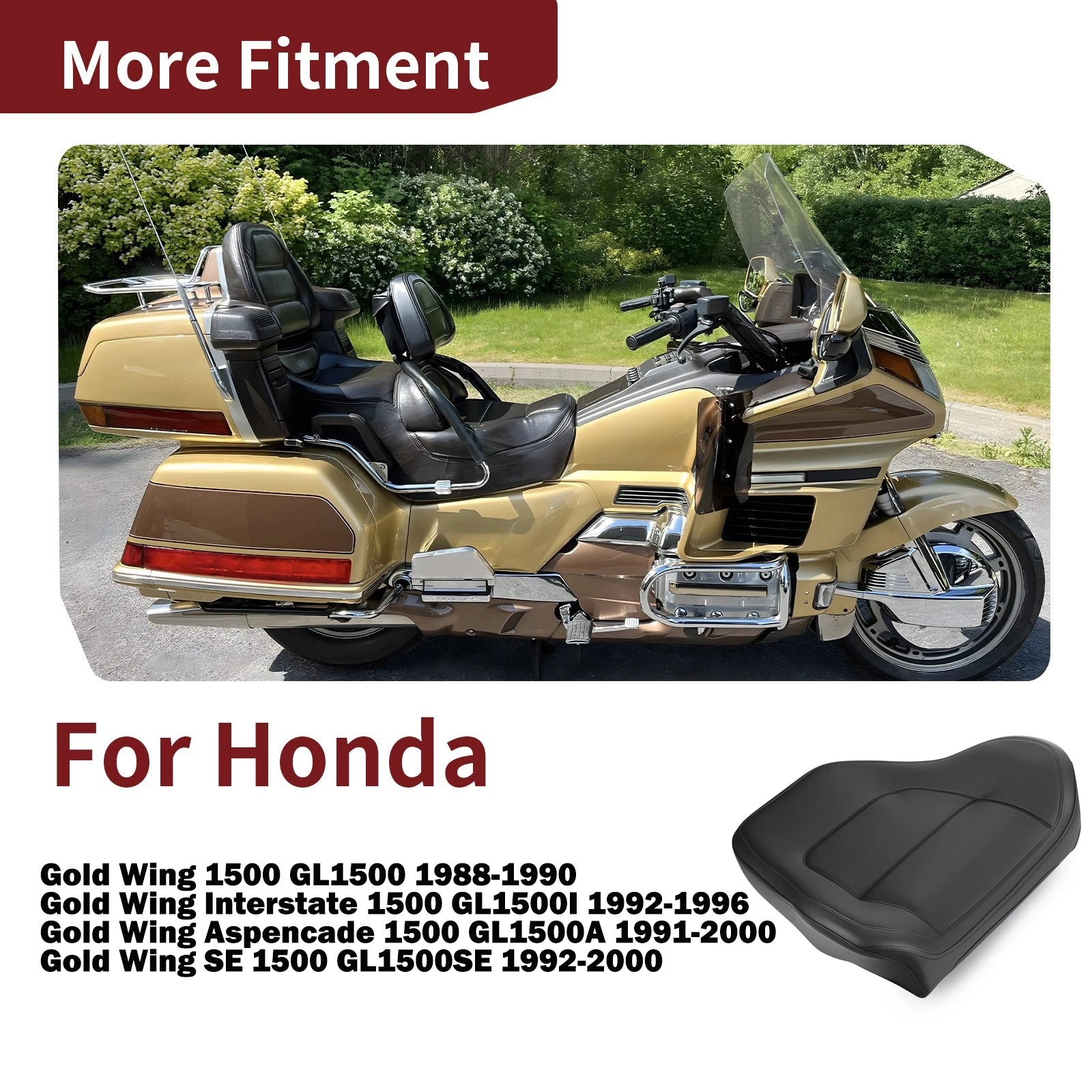 Backrest Seat Pad for Honda GL1500 Goldwing (1988–2000) 77500-MT8-000ZD
