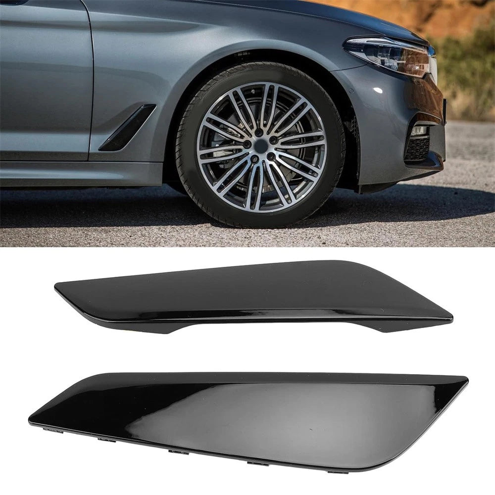 1Pair For 2017-2020 BMW G30 5 Series Left & Right Gloss Black Mudguard Duct Trim