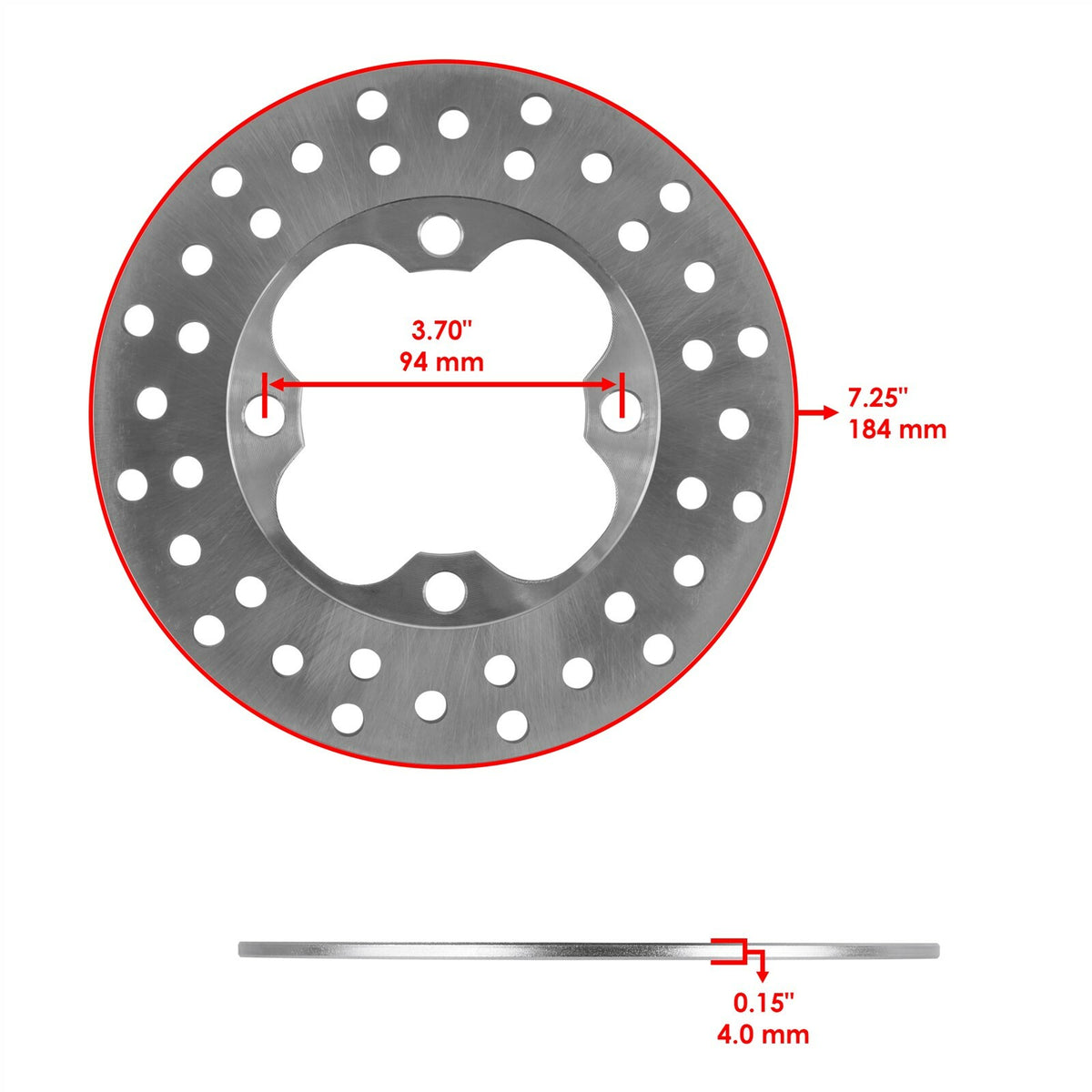 Front Brake Disc Rotor Replacement for Honda Rancher 420 TRX420FE (2009–2013)