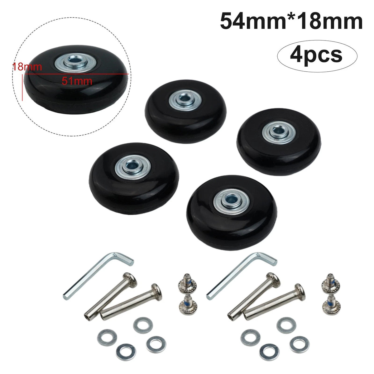 Set of 4 Replacement Wheels for Suitcase