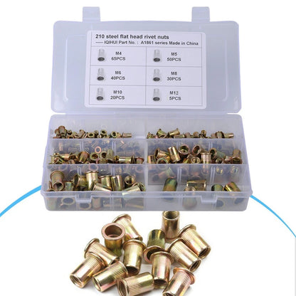 210-Piece Aluminum Rivet Nut Kit for Easy Installation