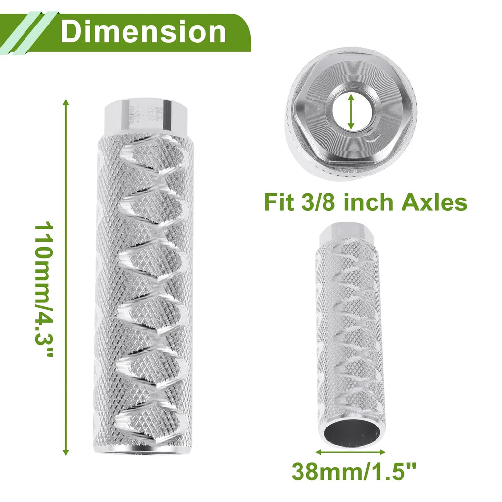 4 Pcs Bike Pegs 100mm Circle Texture Replacement for Universal Cycling