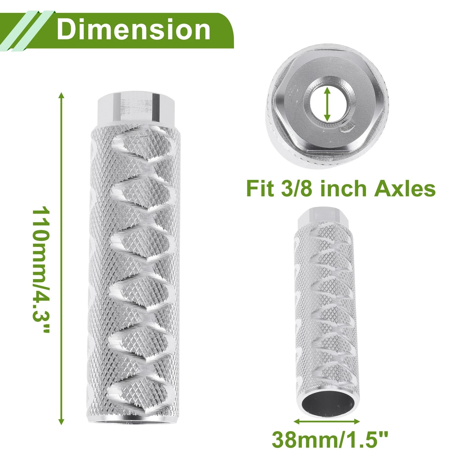 4 Pcs Bike Pegs 100mm Circle Texture Replacement for Universal Cycling