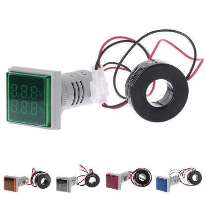 Dual Digital Volt Amp Meter Gauge for AC60-500V & 0-100A