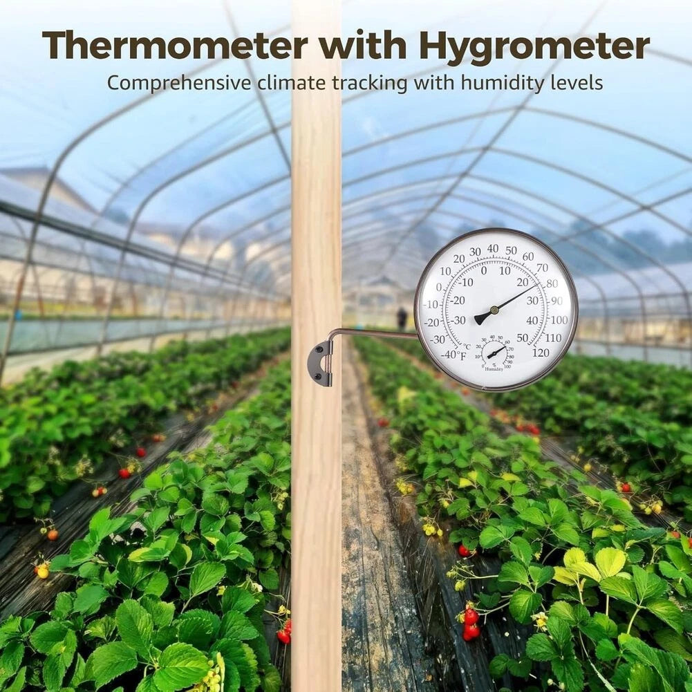 6 Inch Thermometer Hygrometer for Garage Greenhouse Patio