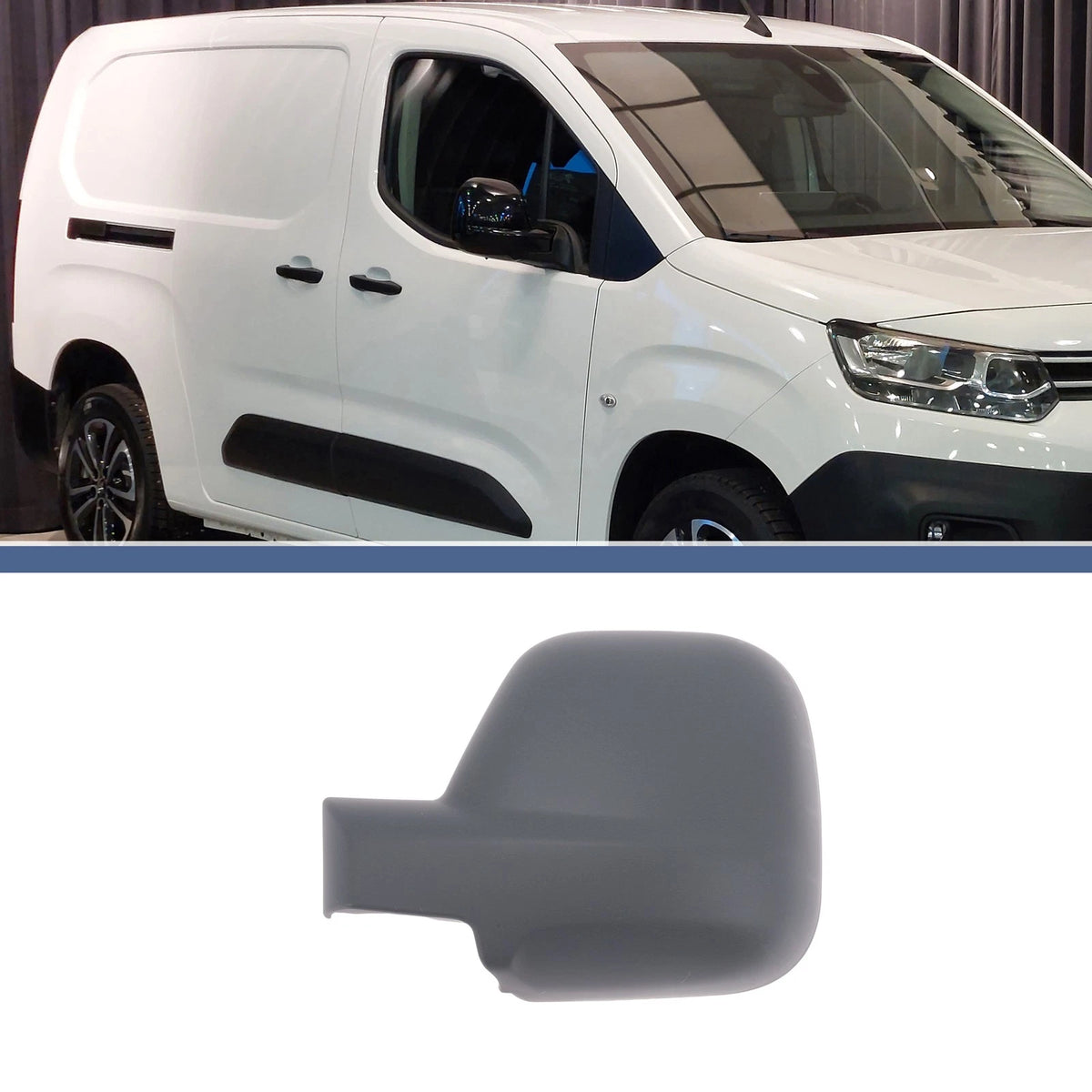 Left Passenger Side Mirror Cover Cap for Citroen Berlingo (2013–2019)