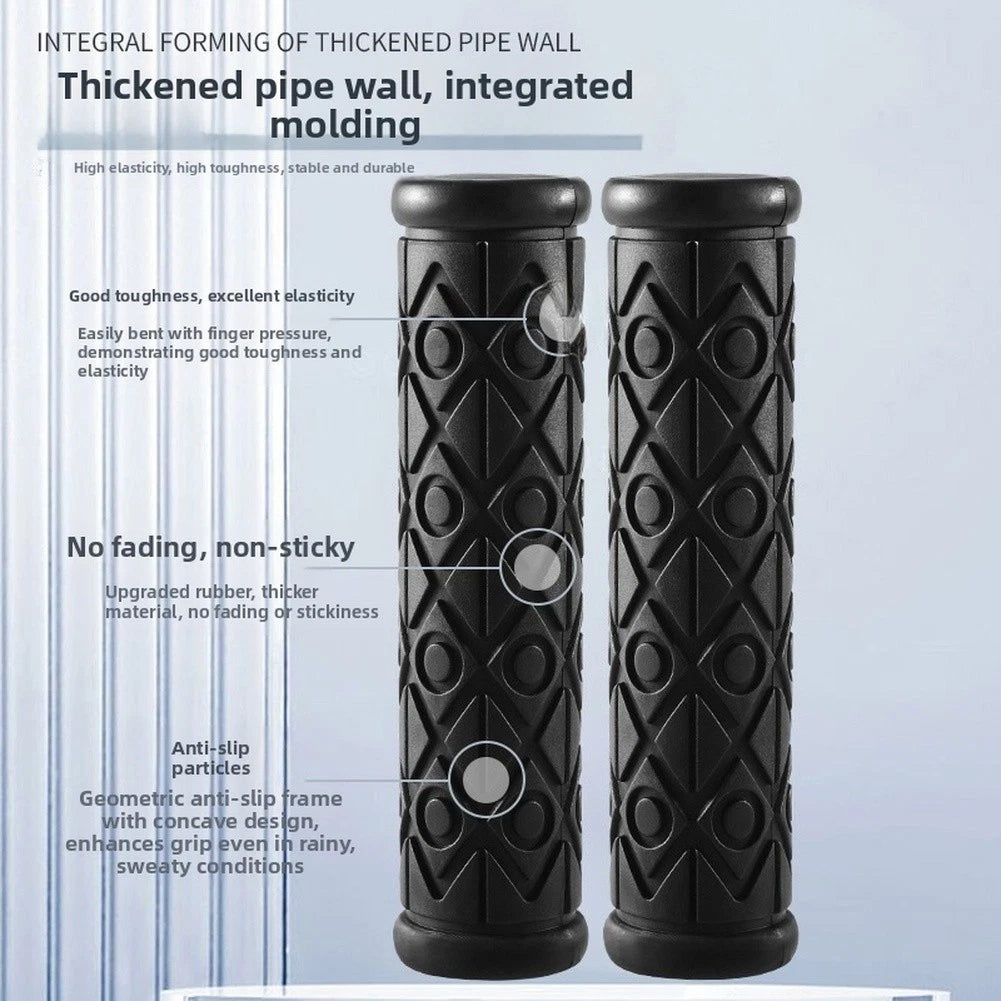 Black Bicycle Handlebar Grips 22.2mm Non-Slip for Mountain Bikes