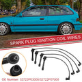 4PC Ignition Coil Spark Plug Wire Set for Honda Civic (1991–1995)