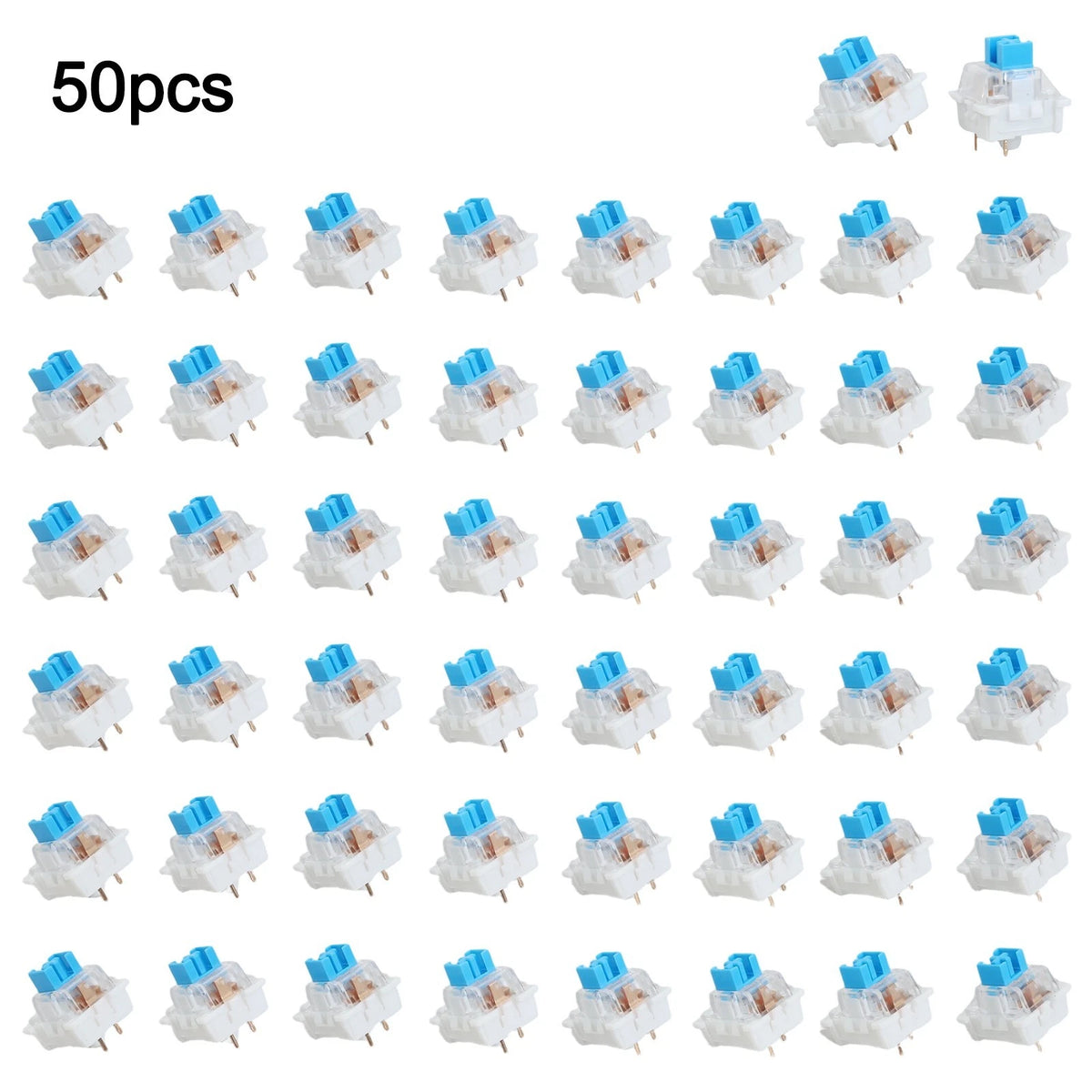 50X Mechanical Keyboard Switches 3 Pin Tactile Clicker for Custom Builds