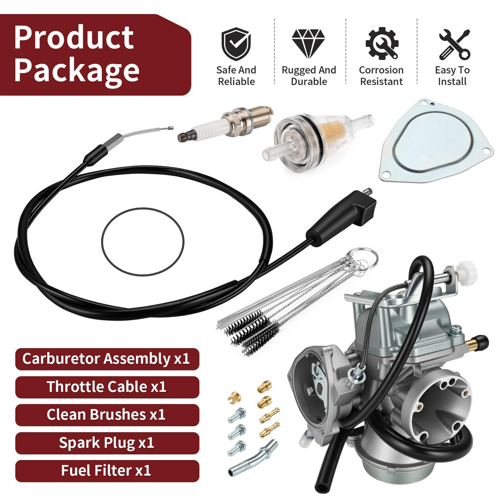 Carburetor w/ Throttle Cable for Suzuki Ozark 250 LT-F250 (2002–2007) 13110-05G01