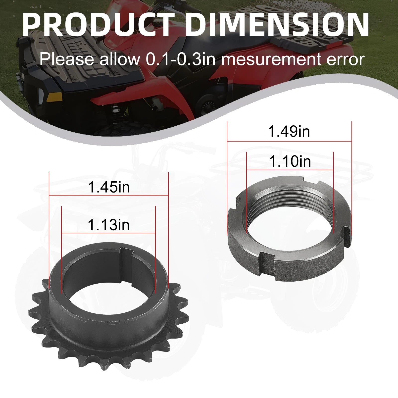 Crankshaft Timing Gear Sprocket & Slit Nut for Polaris Sportsman 450 (2006–2007)