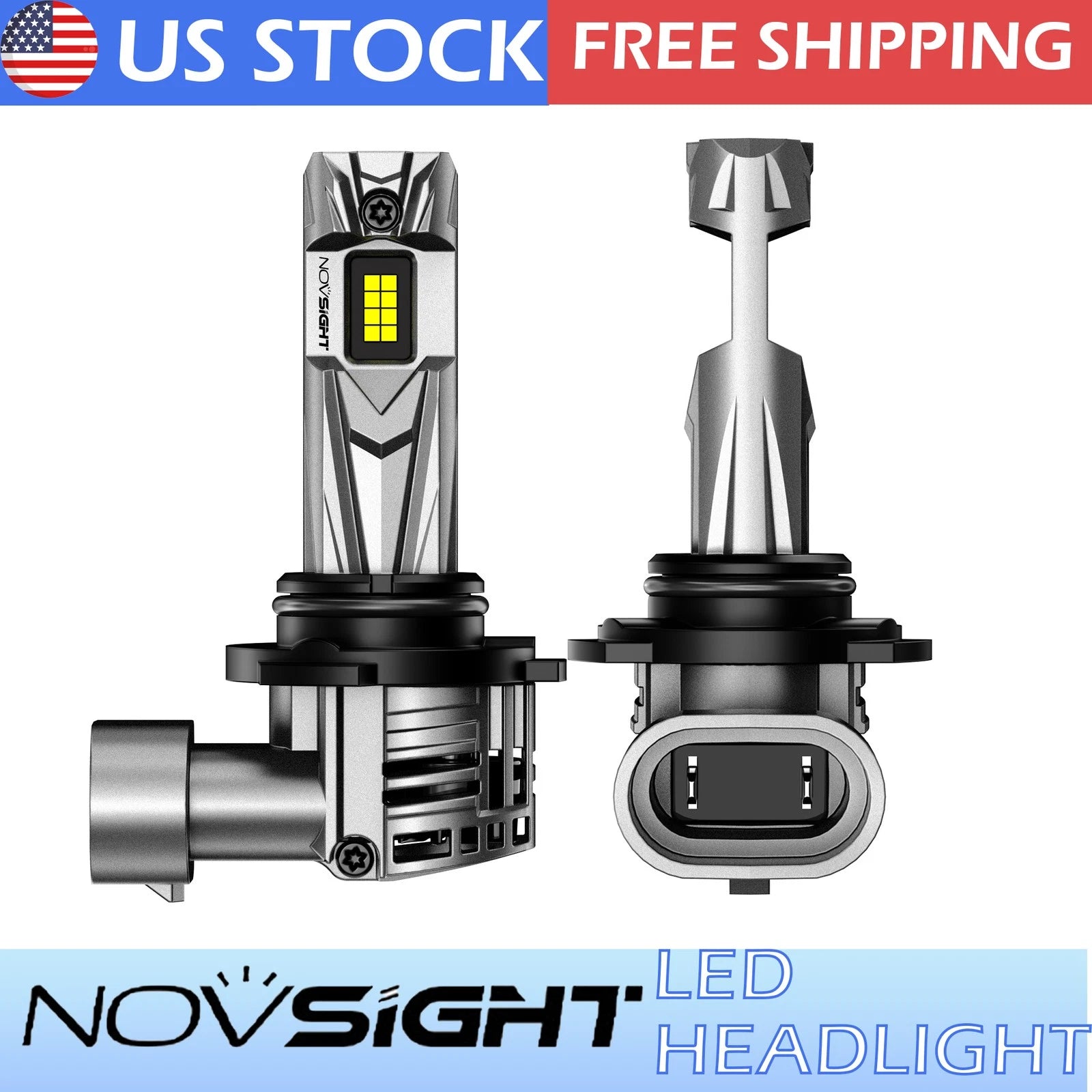 2X 9006 HB4 LED Headlight Bulbs for