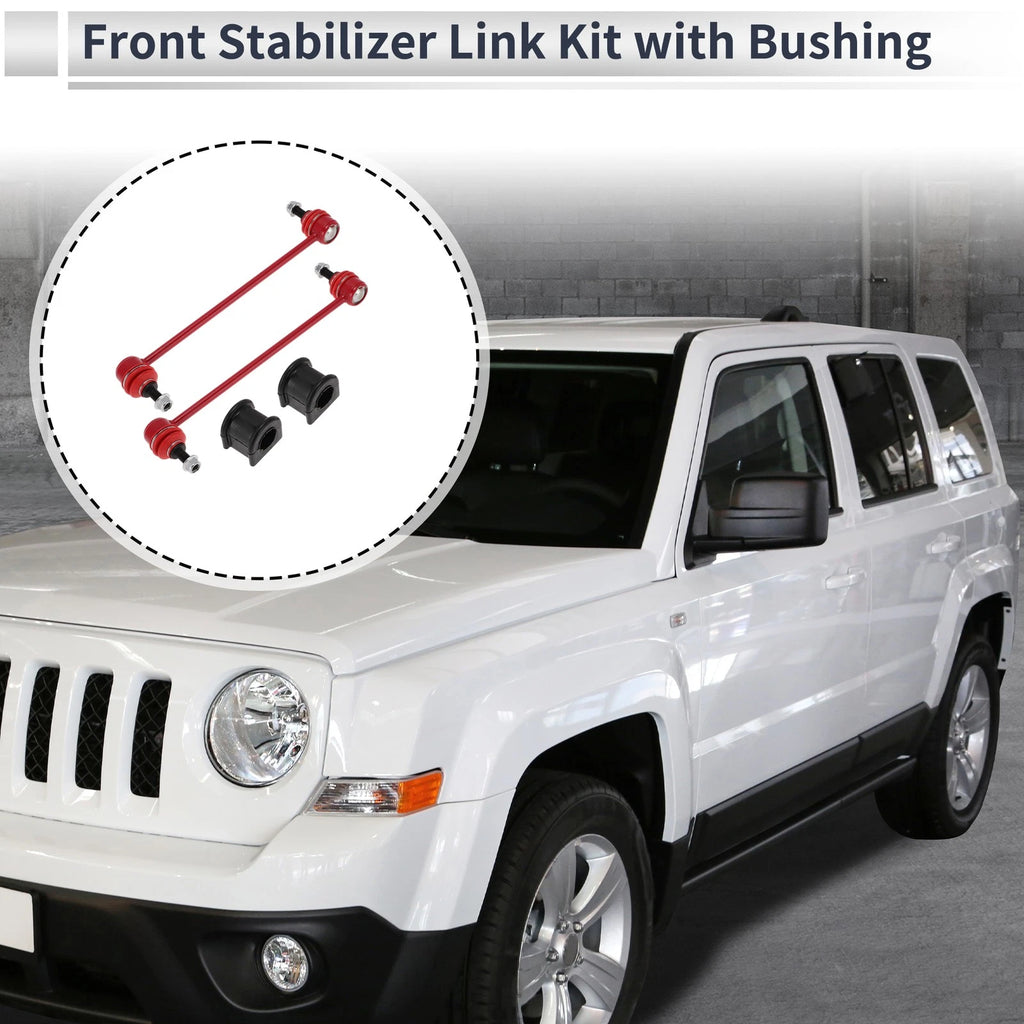 Front Stabilizer Bar Links 2 Piece Bushing for Jeep Patriot (2007–2017)