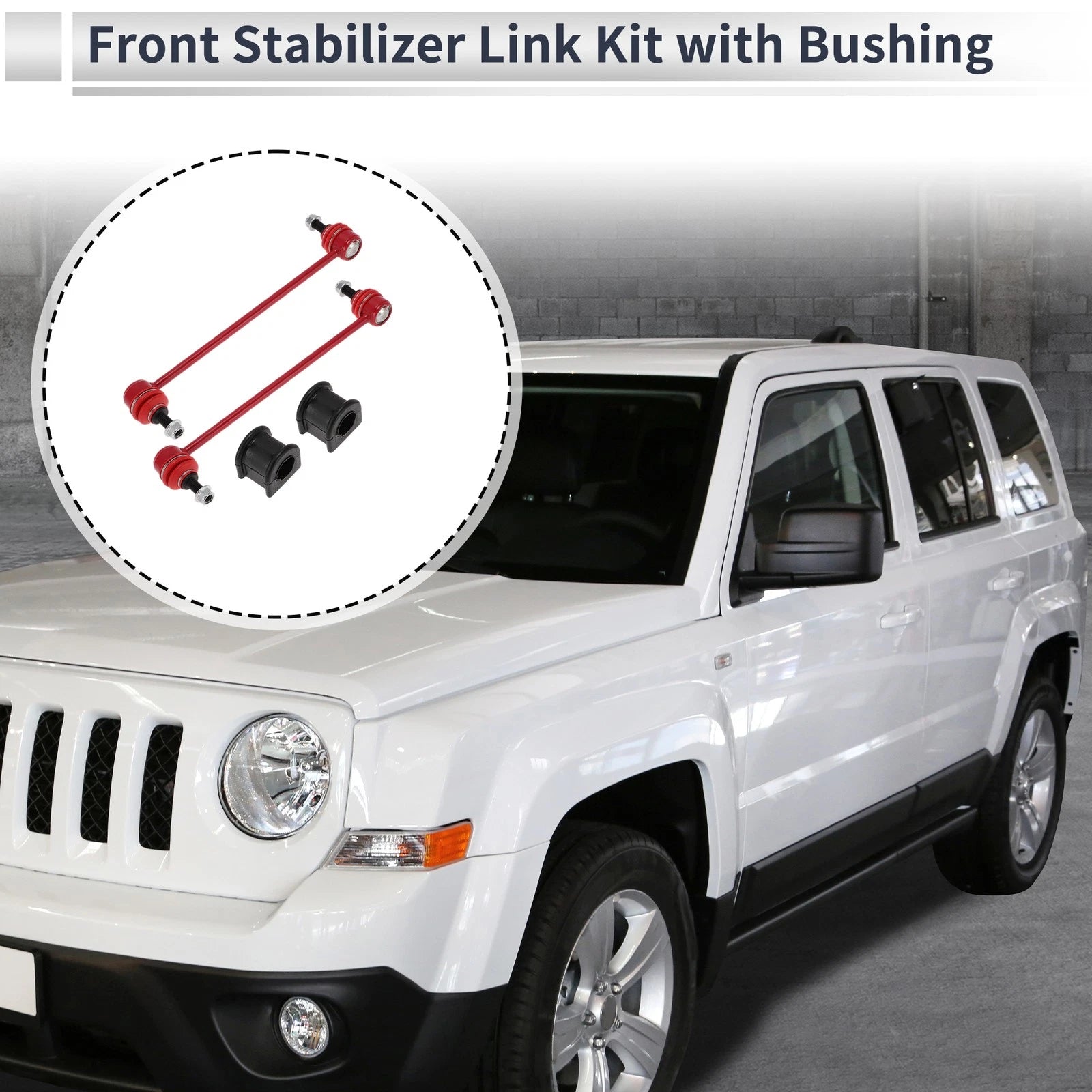 Front Stabilizer Bar Links 2 Piece Bushing for Jeep Patriot (2007–2017)