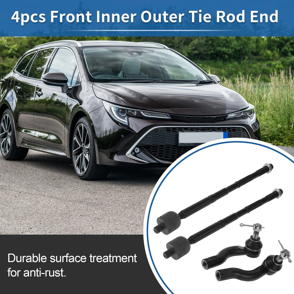 4pc Front Inner Outer Tie Rod End Link for Toyota RAV4 and Scion tC (2005–2018)