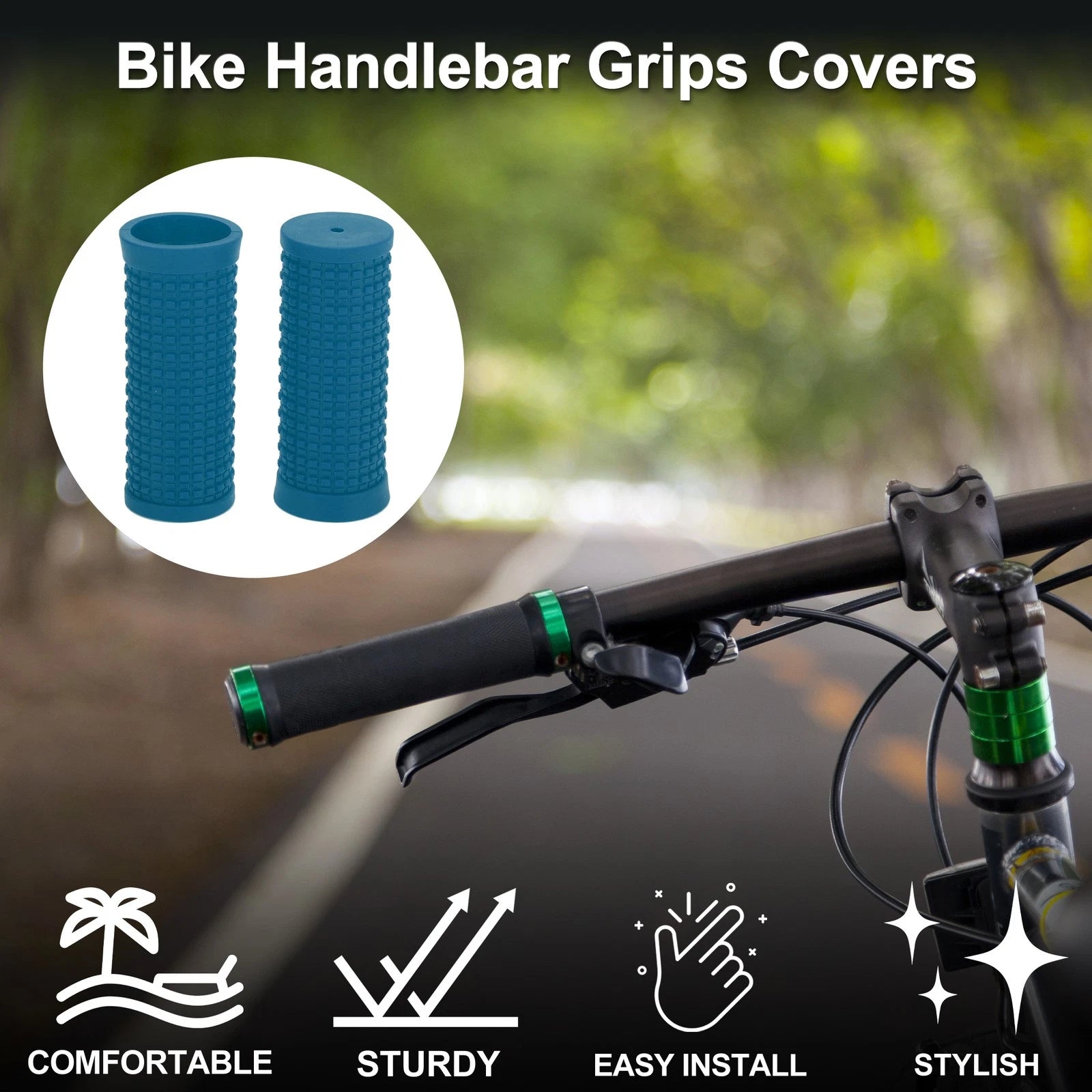 Handlebar Grip Covers 74mm Lightweight MTB End Grips Protector 1 Pair for Bike