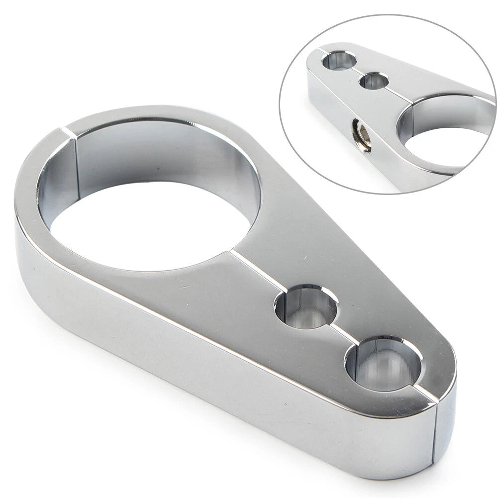 Chrome Brake Clutch Cable Wire Clamp Clip for Harley (1-1/4" Handlebar)
