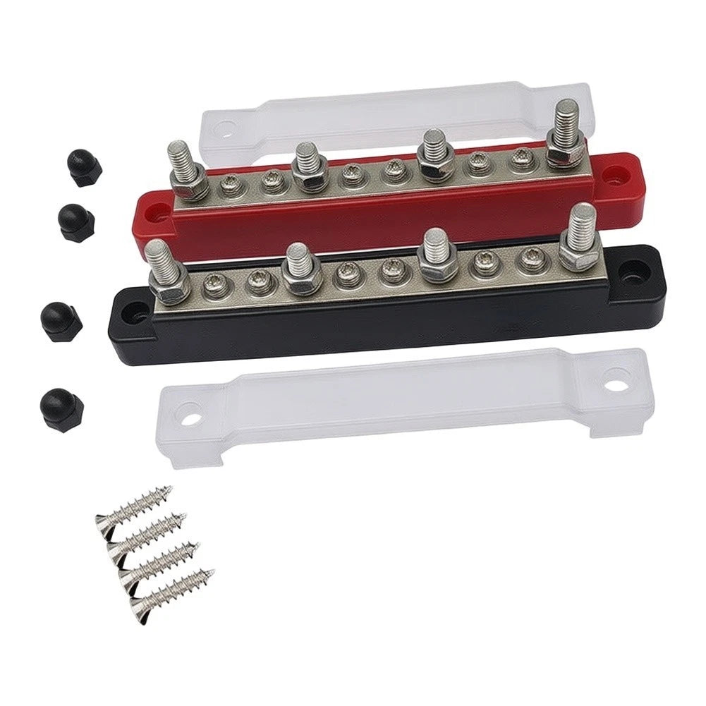 2X 12V Busbar Distribution Block 150A Power Hub with Cover and Terminals