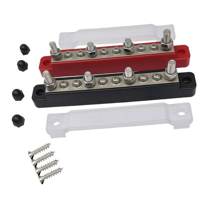 2X 12V Busbar Distribution Block 150A Power Hub with Cover and Terminals