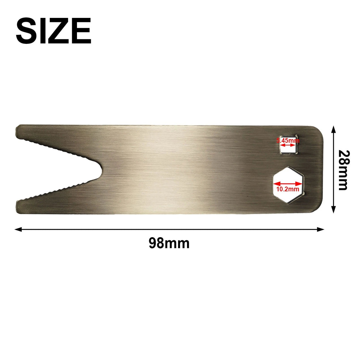 Multi Spanner Wrench Tool for Guitar and Bass Parts (Anti Rust Silver)
