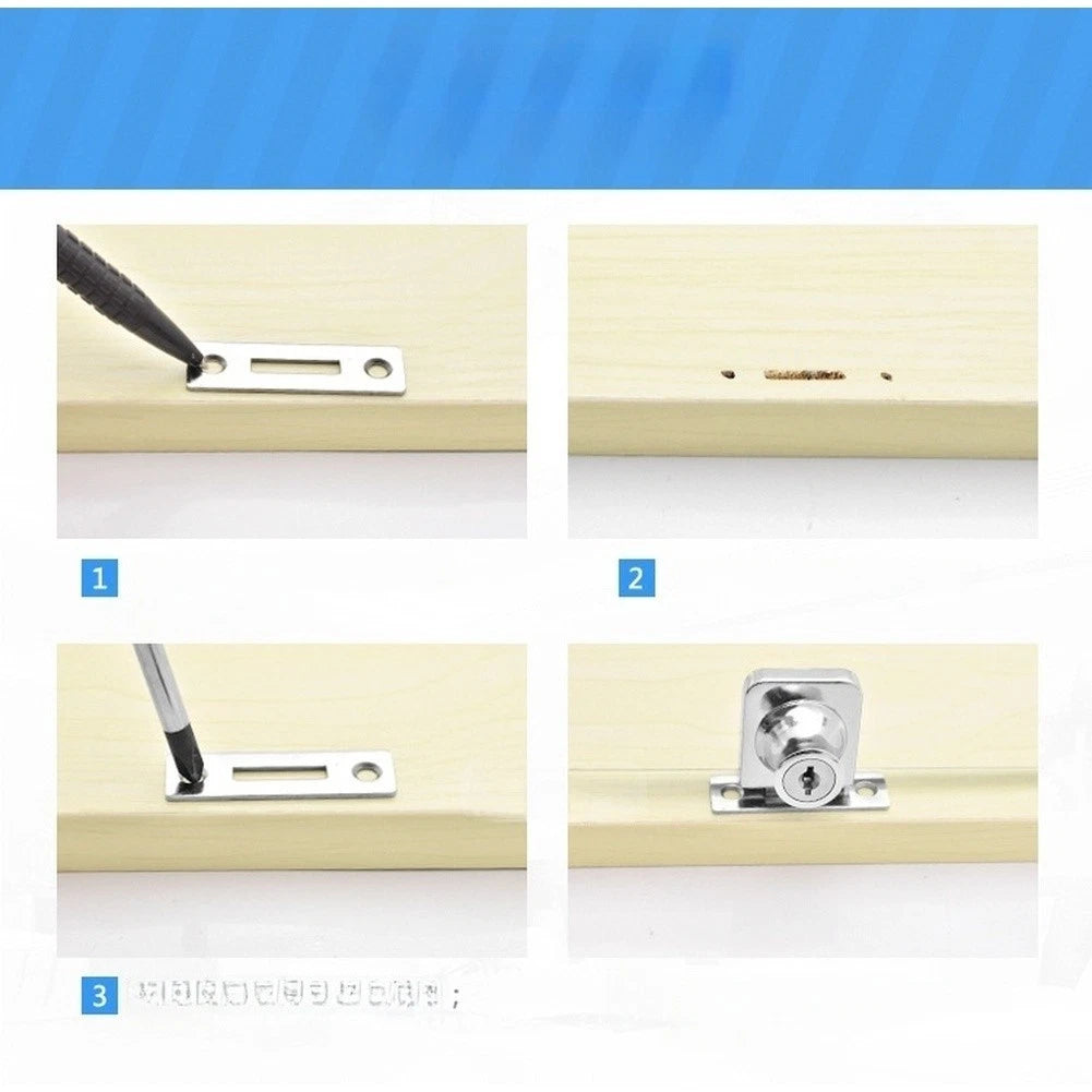 Zinc Alloy Keyed Glass Door Lock for Display Cabinets (No Specific Years)