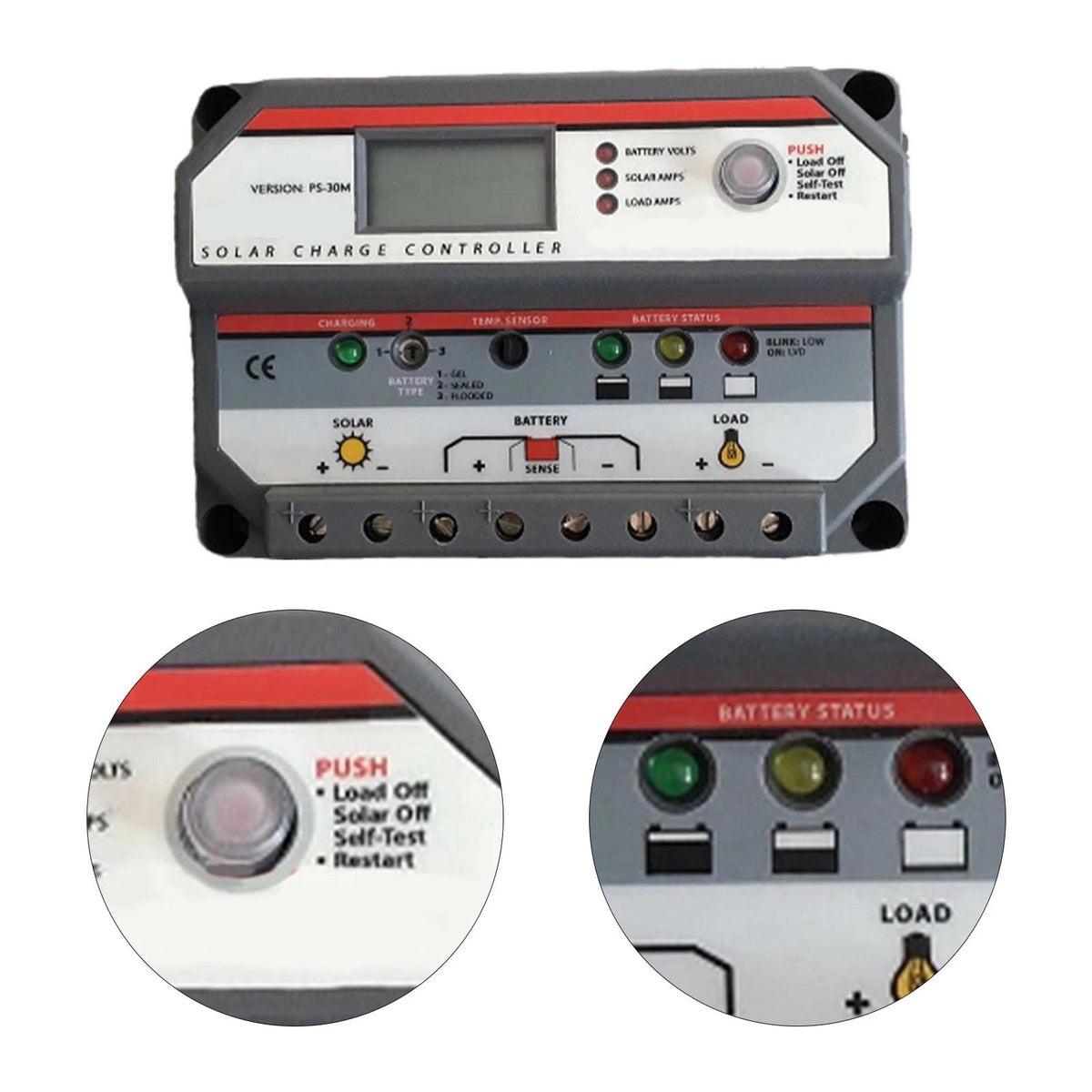 Solar Controller PS30M for PWM Charge Controller 30A 12V/24V