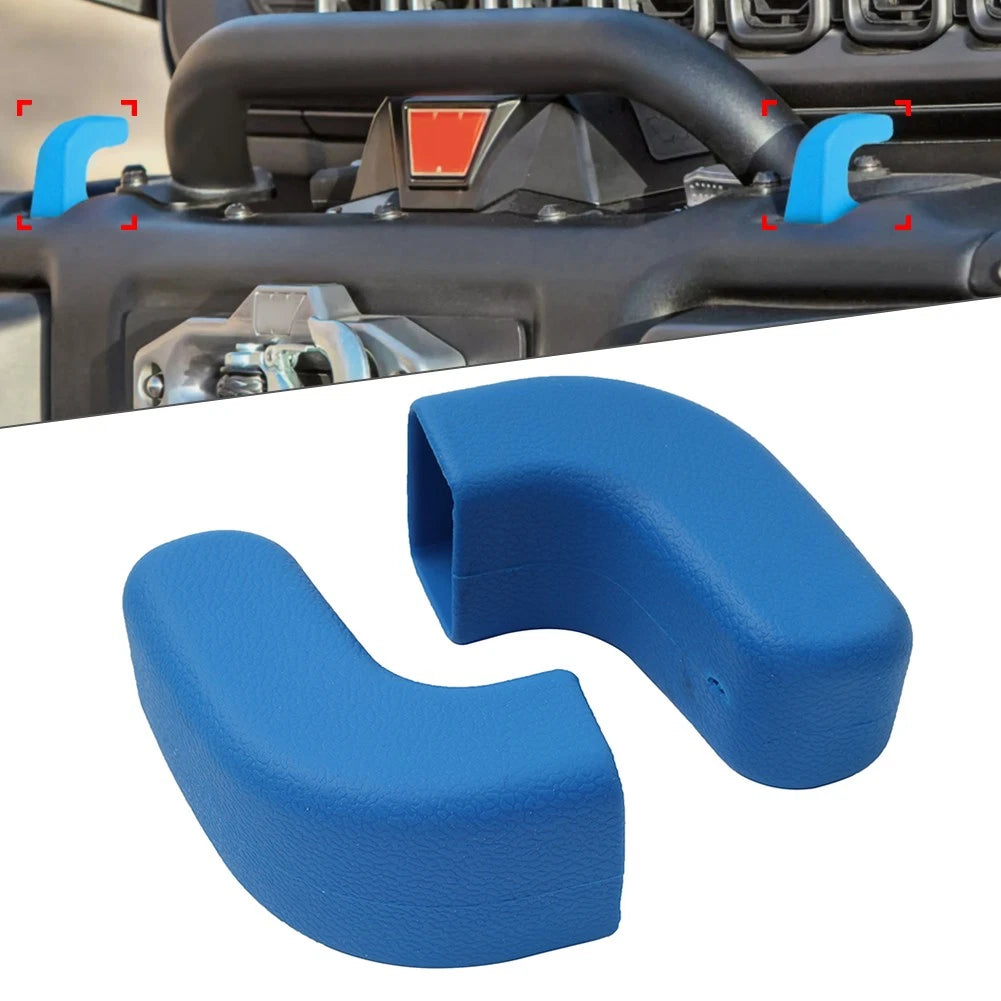 2Pcs Front Bumper Tow Hook Cover Protector for Jeep Wrangler JK JL JT (2007–2023)