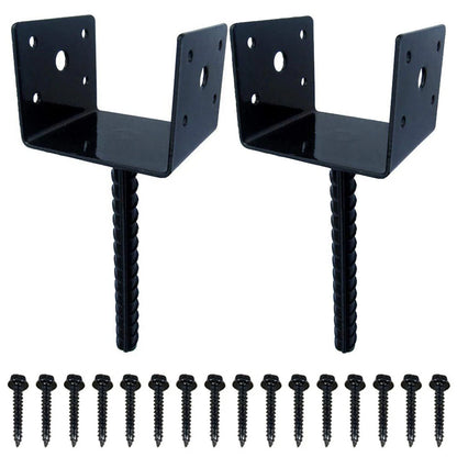 2X Heavy Duty U Shape Fence Deck Post Holder for Secure Installation