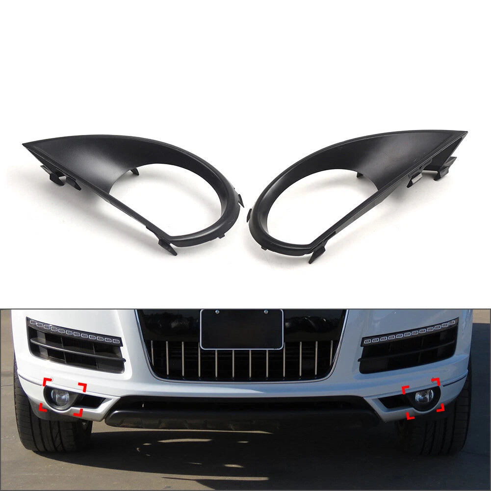 Pair Front Bumper Fog Lights Covers for Audi Q7 (2010–2015)