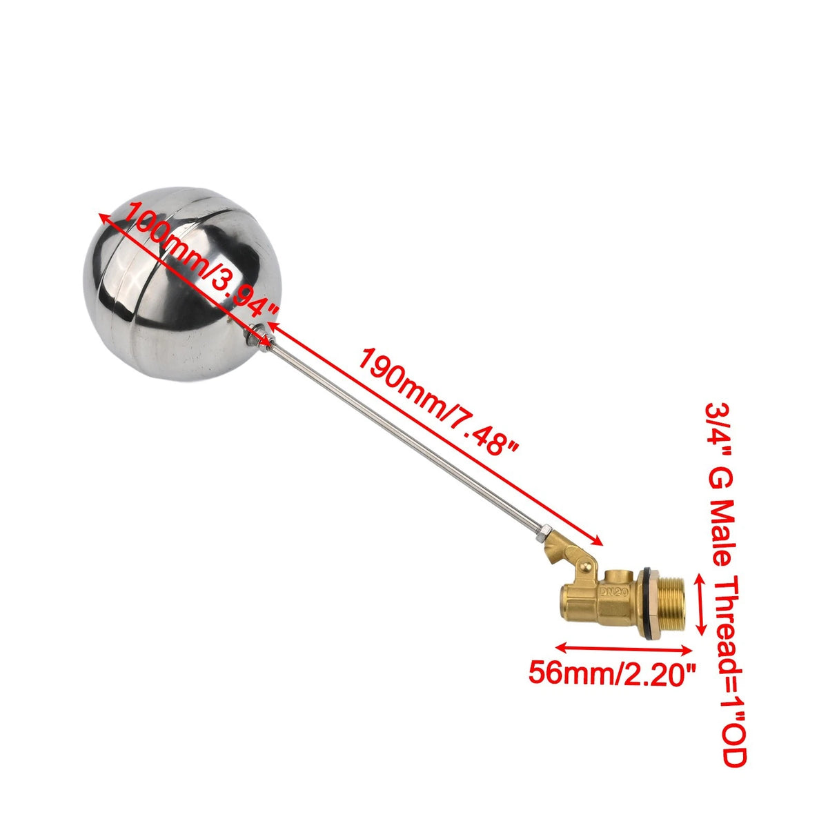 Stainless Steel Float Ball Valve DN20 Thread for Reliable Performance
