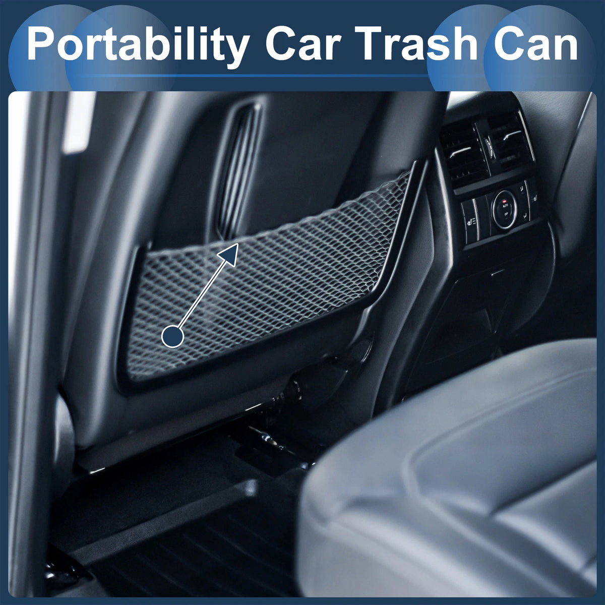 Set of 1 Car Trash Can for Front Seat Back Row (Gray)