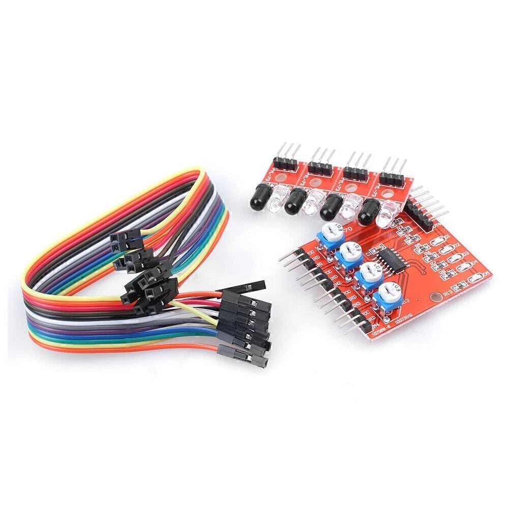 Set of 4 IR Infrared Detector Tracking Sensors for Smart Car