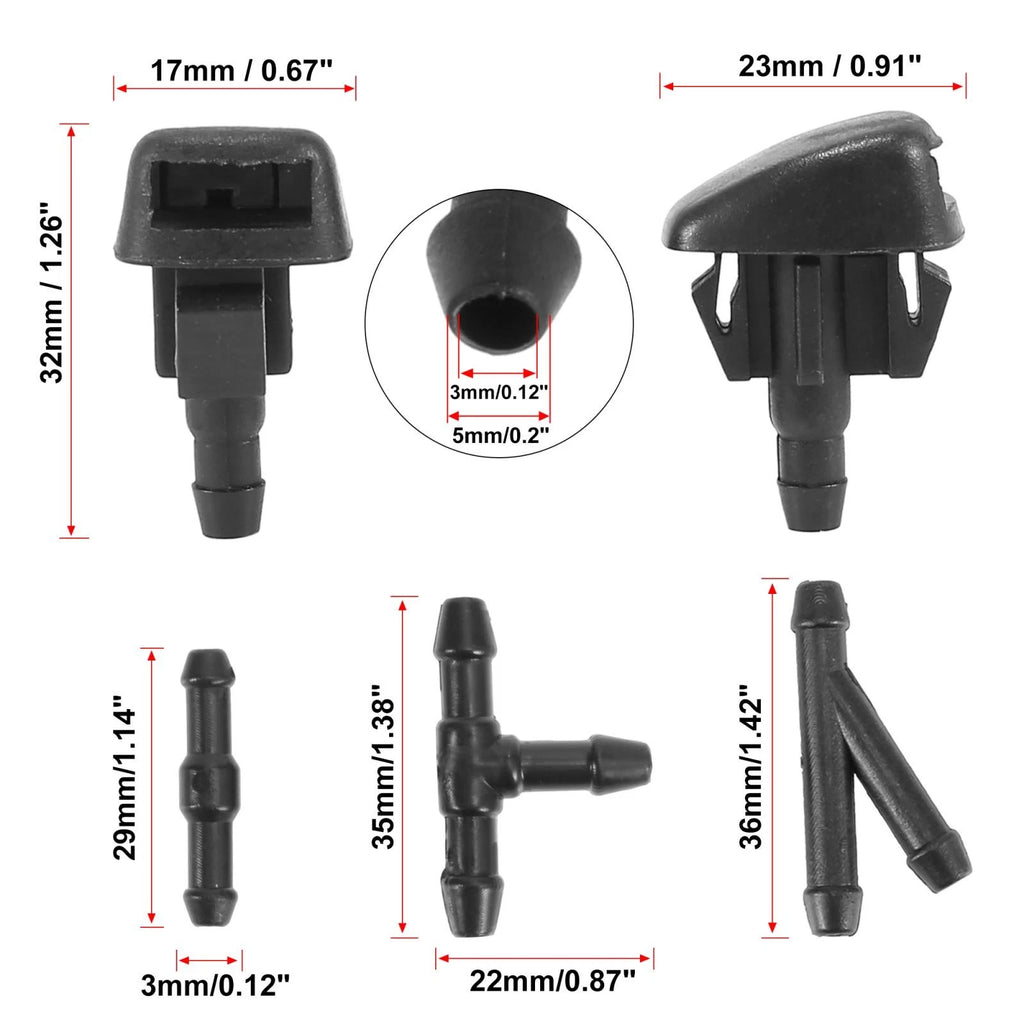 Front Windshield Washer Nozzles Kit for Mazda 3 5 6 CX-3 CX-5 CX-7 (2010–2020)