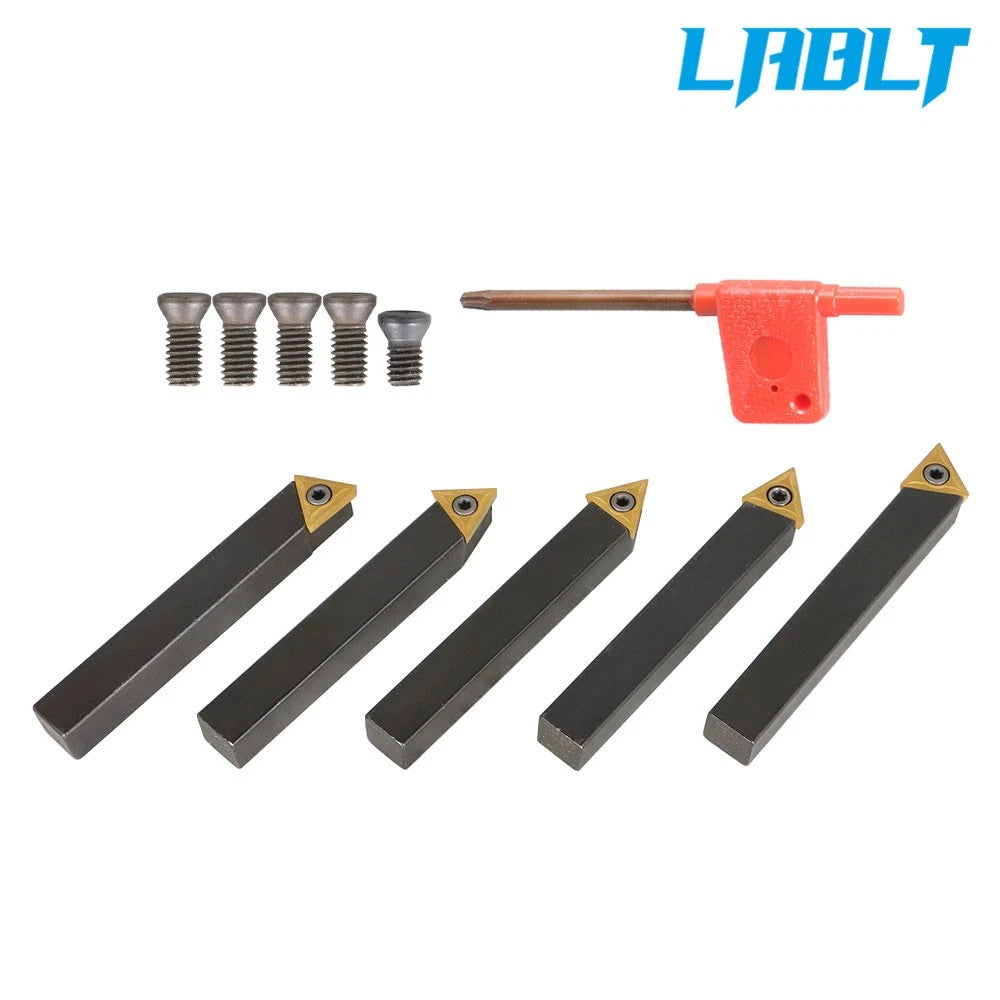Set of 5 Indexable Carbide Insert Turning Tooling Bits for Lathe