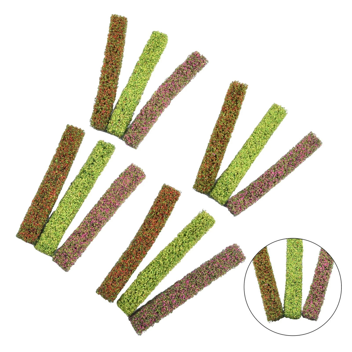 12pcs Scene Layout Shrub Strips for Architectural City Beautification
