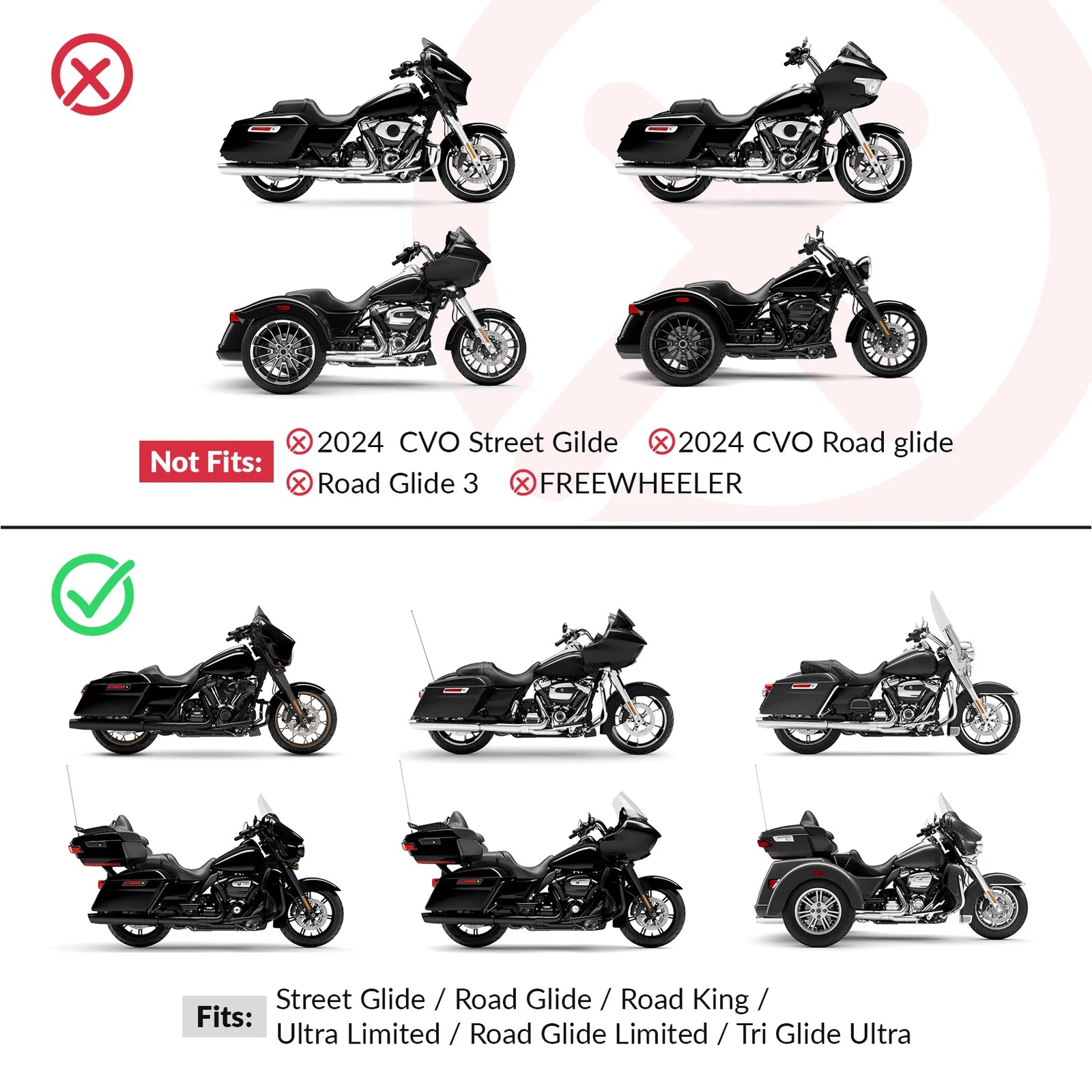 Gel Seat Backrest Pad for Harley Electra Glide (2014–2023)