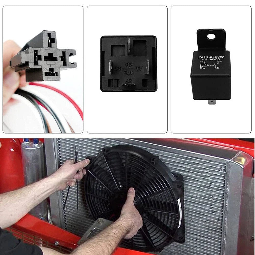 175~185 Dual Electric Fan Relay Kit Engine Thermostat Temperature Switch Sensor