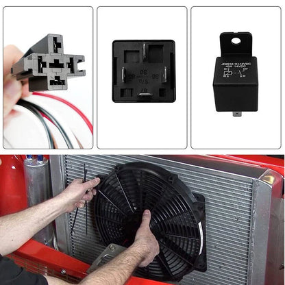175~185 Dual Electric Fan Relay Kit Engine Thermostat Temperature Switch Sensor
