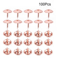 100Pcs Rose Color Upholstery Nails for Furniture, Jewelry Box, Sofa Bed