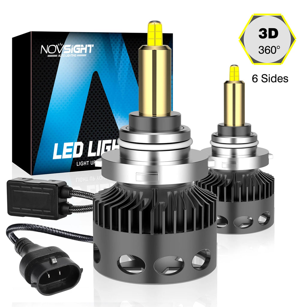 2X 9012 LED Headlight Bulbs for NOVSIGHT (6500K White)