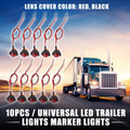 LED Trailer Marker Lights 24V Waterproof Red Set for Universal Use (—)