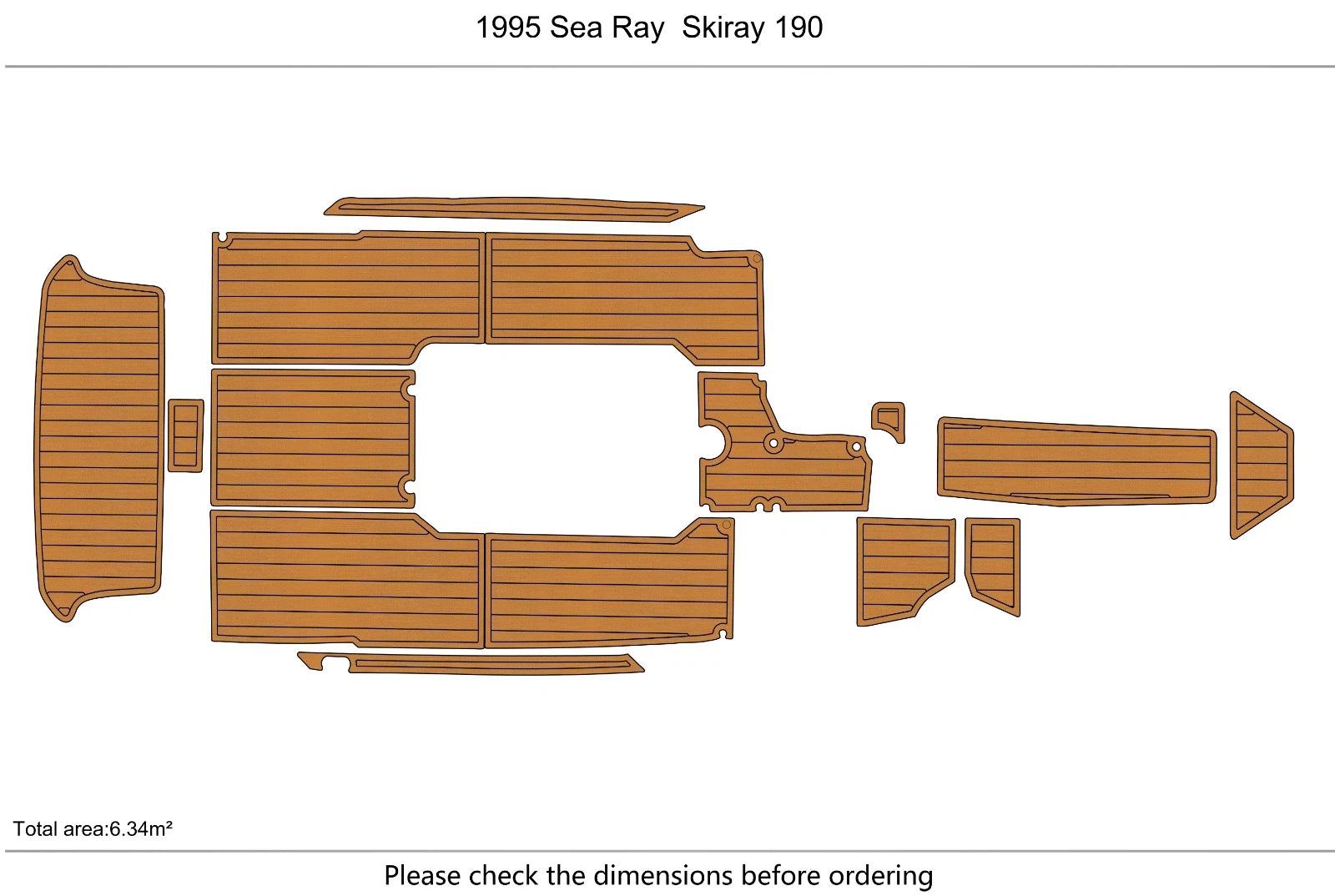EVA Pads Flooring for Sea Ray 190 Skiray (1995)
