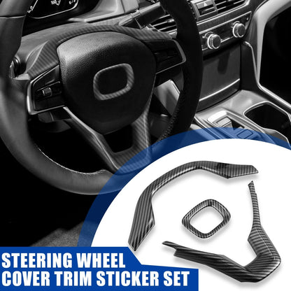3pcs Steering Wheel Cover Trim Carbon Fiber Pattern for Honda Accord (2018–2021)