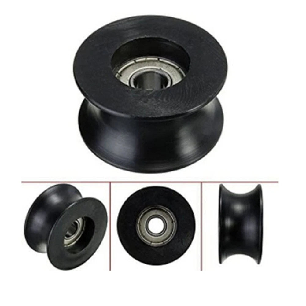Set of 4 Nylon Coated U Pulleys with Track Ball Bearings for Various Projects