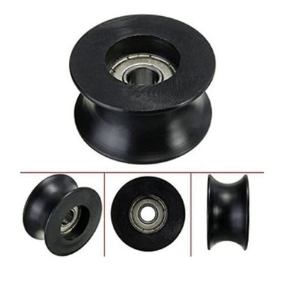 Set of 4 Nylon Coated U Pulleys with Track Ball Bearings for Various Projects