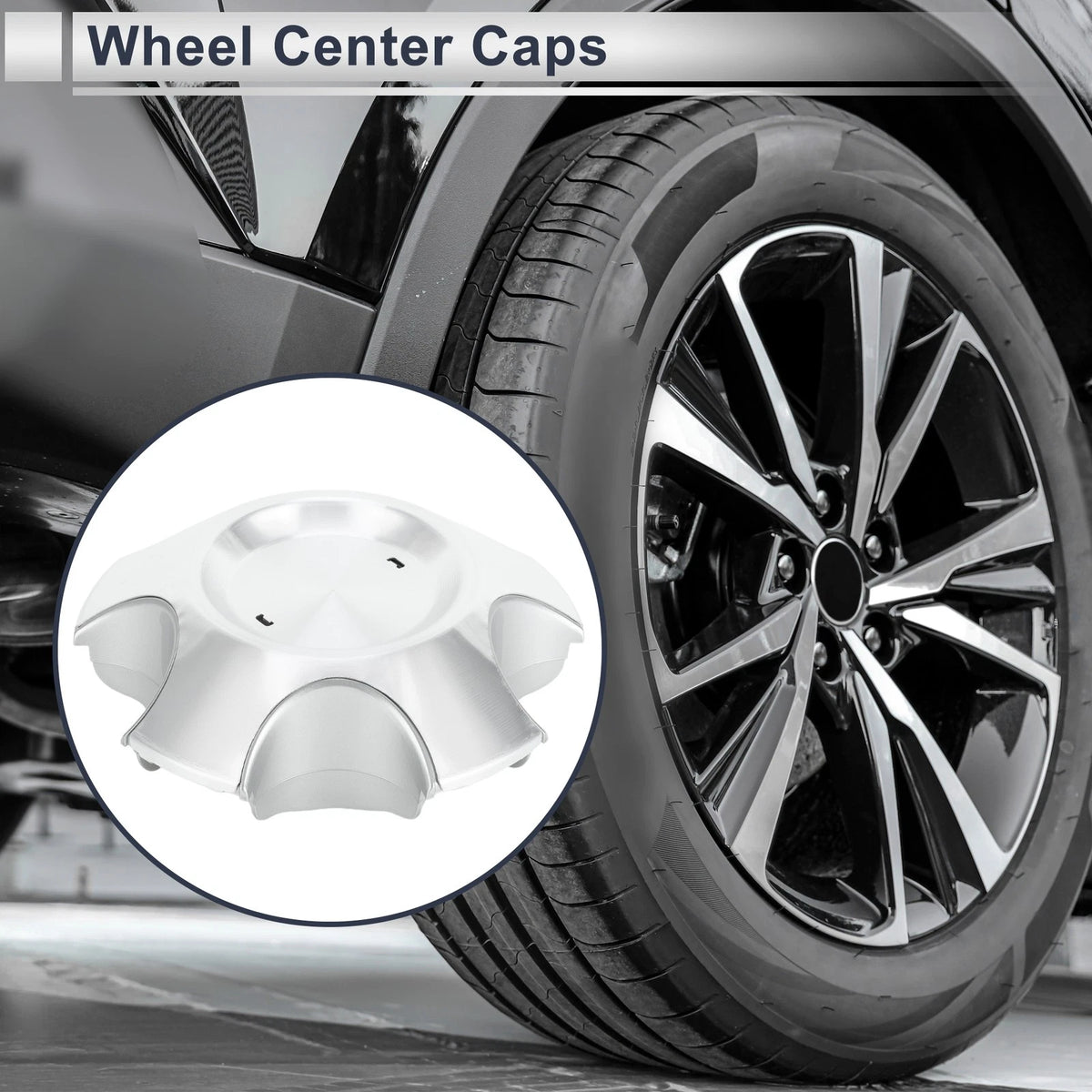 Wheel Center Caps No. 426030C110 for Toyota Sequoia (2008–2017) Silver Plastic
