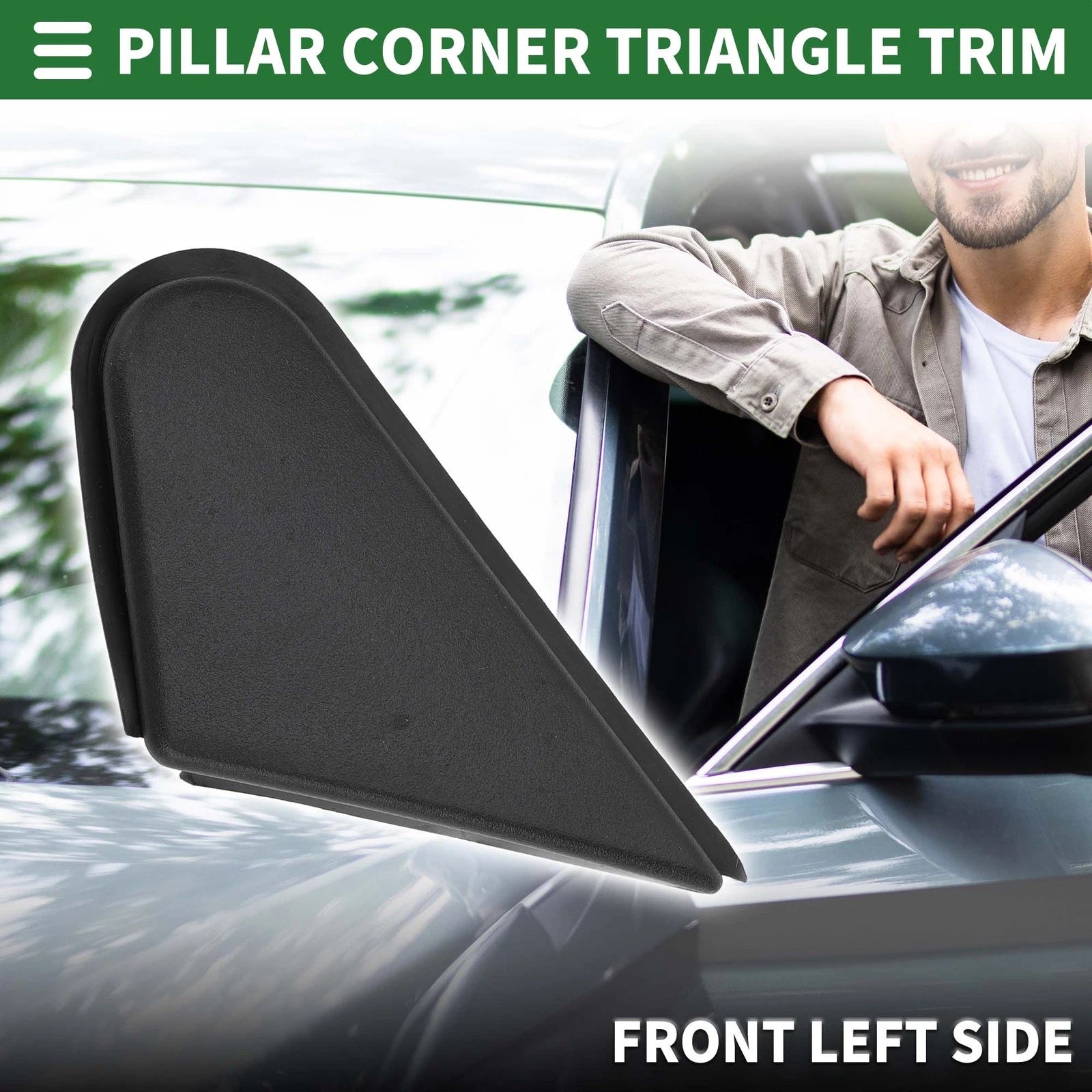 Front Left Pillar Corner Triangle Trim Replacement for Mitsubishi Lancer Evo (2008–2015)
